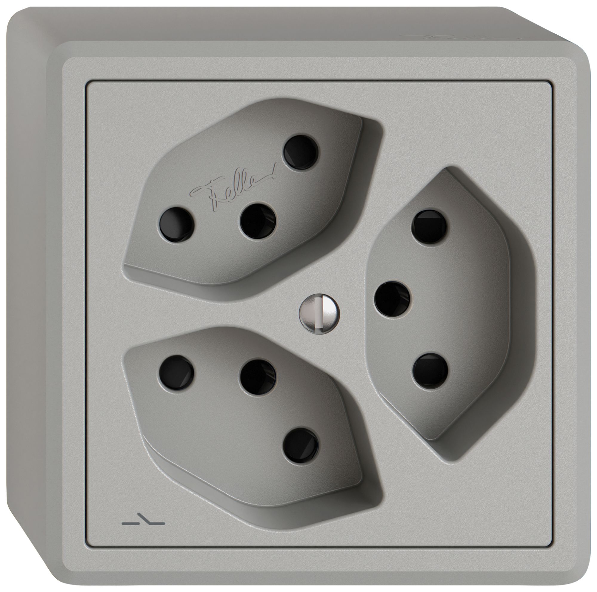 AP-Steckdose EDIZIO.liv SNAPFIX® 3×T13 1×S mit Shutter hgu