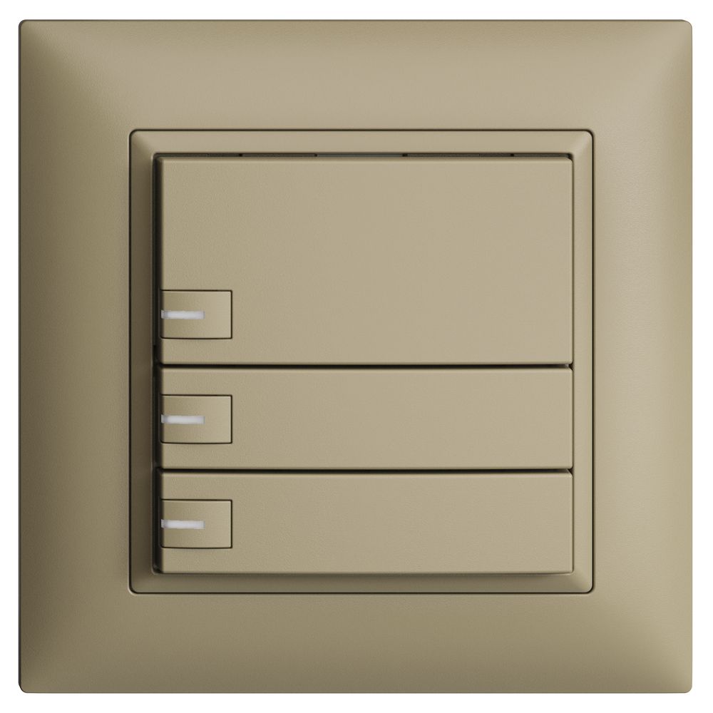 UP-KNX-Taster RGB EDUE FMI, 250mW, m.RGB-LED, 3×Taste, 1×Tastenb., sa