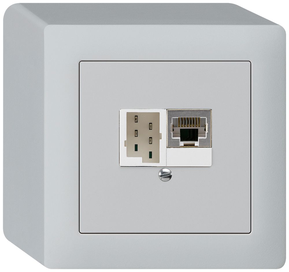 Boîte AP kallysto 1×RJ45s+1×TT83 gris clair