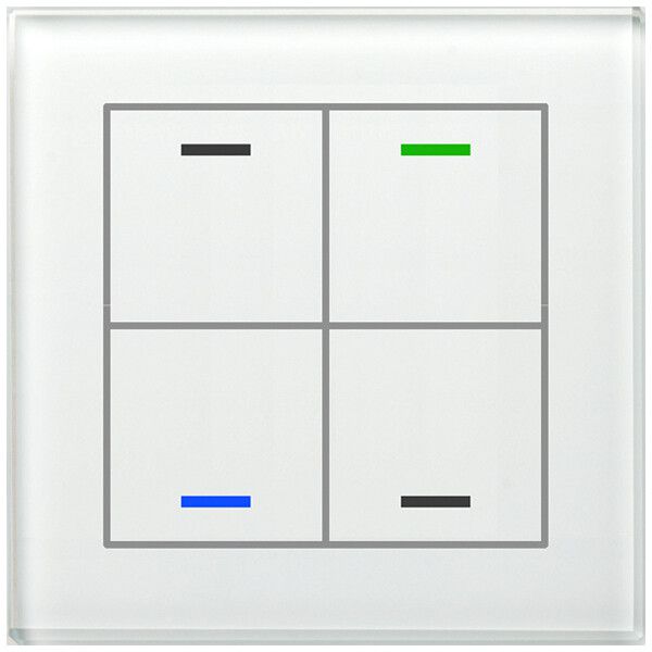UP-Taster KNX RGBW MDT BE-GTL40W.01 4T/4B Glas weiss "neutral"