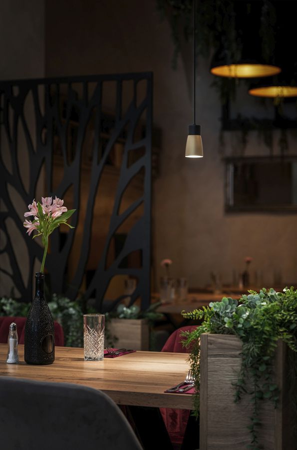 Pendelleuchte SLV PURI 2.0 Dome AD1PH GU10 1×6W DIM Ø55mm schwarz/gold