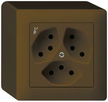 Presa AP kallysto 3×T13/1 marrone con protezione bambini