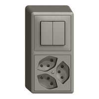 Combinazione AP EDIZIOdue 1/1P+3×T13 grigio scuro