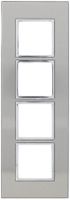 En-tête ENC Legrand Arteor 4×1, vertical, stainless steel