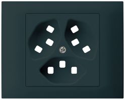 EB-Frontset Hager kallysto für Steckdose G3 3×T23 Abdeckrahmen steckbar schwarz