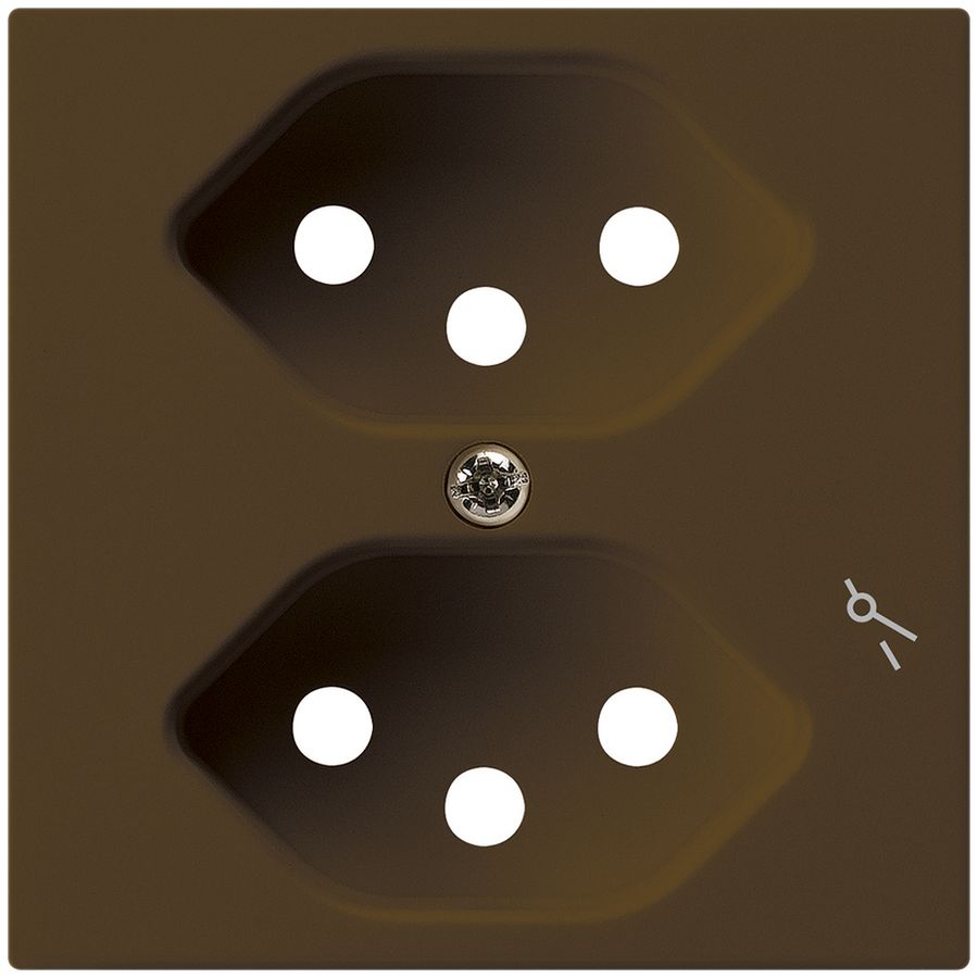 Frontplatte kallysto 2×T13/1 60×60mm braun mit Kinderschutz