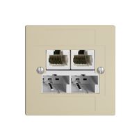 Boîte ENC SOHO 2×TT/2×RJ45/u sép.ITplus EDIZIOdue vanille