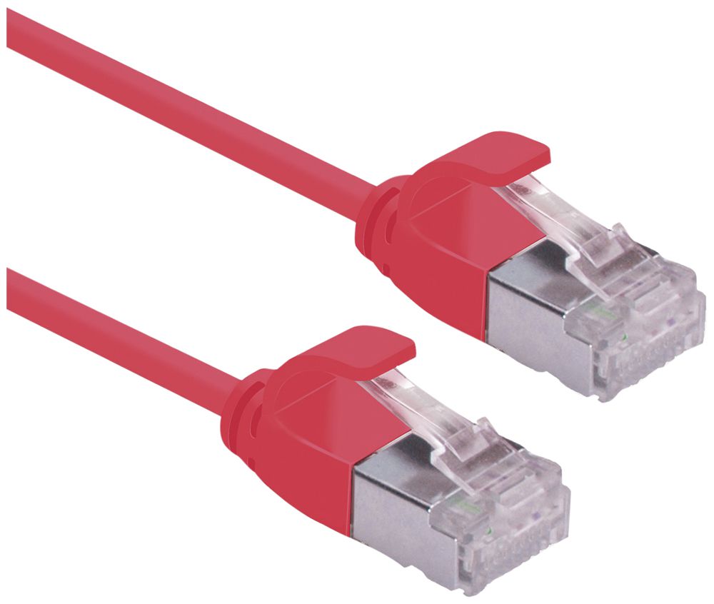 Câble patch RJ45 ROLINE slim, cat.6A (TIA) U/FTP, AWG32, LSZH rouge, 3m