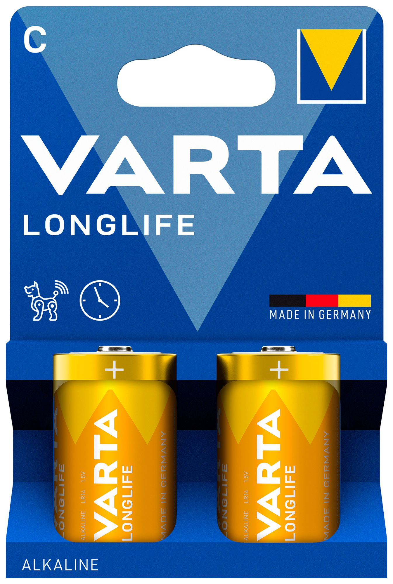 Batterie VARTA Consumer Longlife C Alkali-Mangan 1.5V Blister à 2 Stück