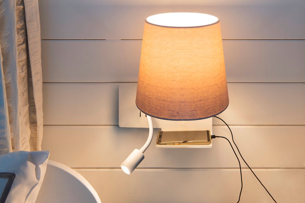 Applique SLV SOMNILA FLEX RIGHT E27 40W avec liseuse LED 1.2W et USB blanc