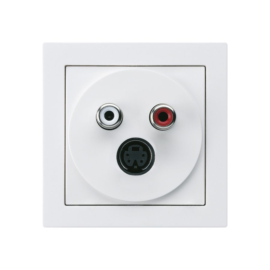 Anschlussdose kallysto A S-Video +Audio RCA weiss