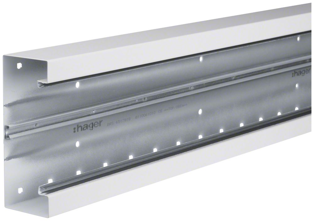 Canal d'allège tehalit BRS 170×65×2000mm couvercle 120 acier blanc trafic