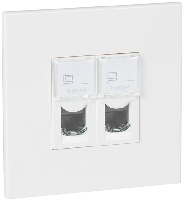 UP-Anschlussdose ATO STP 2×RJ45 weiss Kat.6 Gr.I