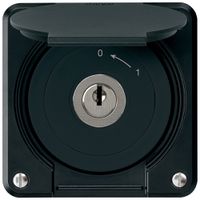 UP-Schlüsselschwenktaster robusto IP55 schwarz Deckel o.Zylinder 1P Kombination