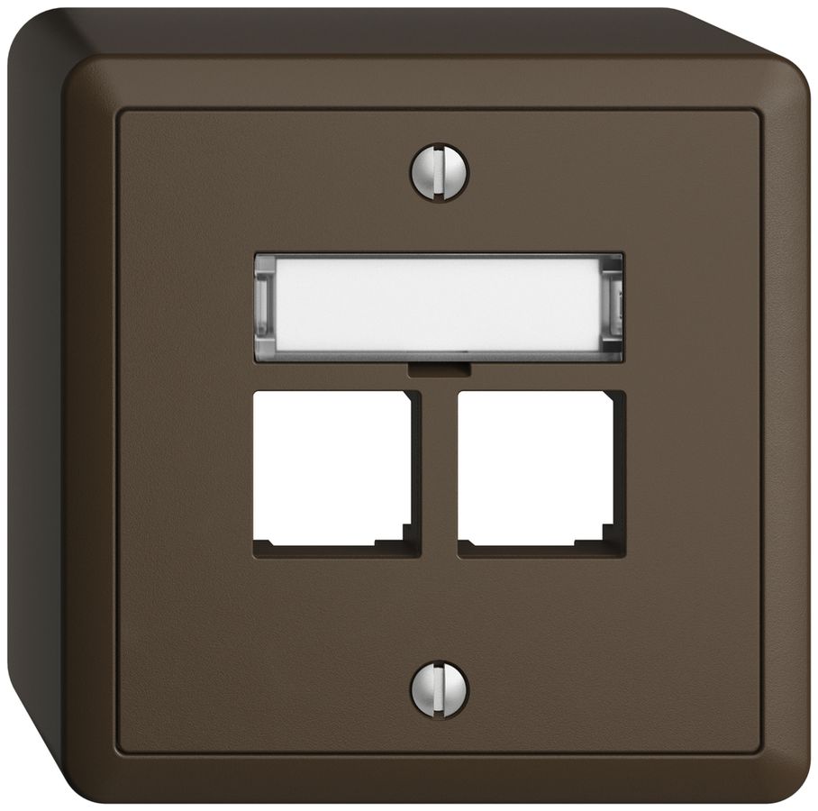 Kit di montaggio AP S-One EDIZIOdue FX per 2×RJ45 diritto, coffee