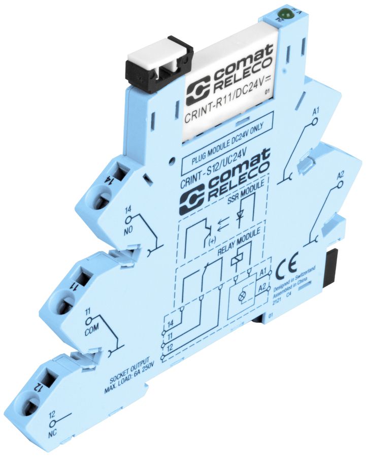 Interfacerelais ComatReleco CRINT-C121, 60VUC, 1W AgSnO2 6A/250VAC