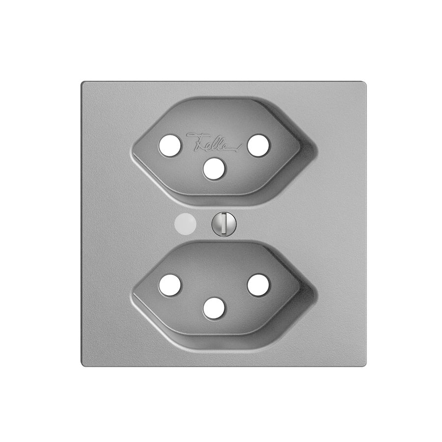 Frontset EDIZIOdue silver 60×60mm 2×T13 mit Linse