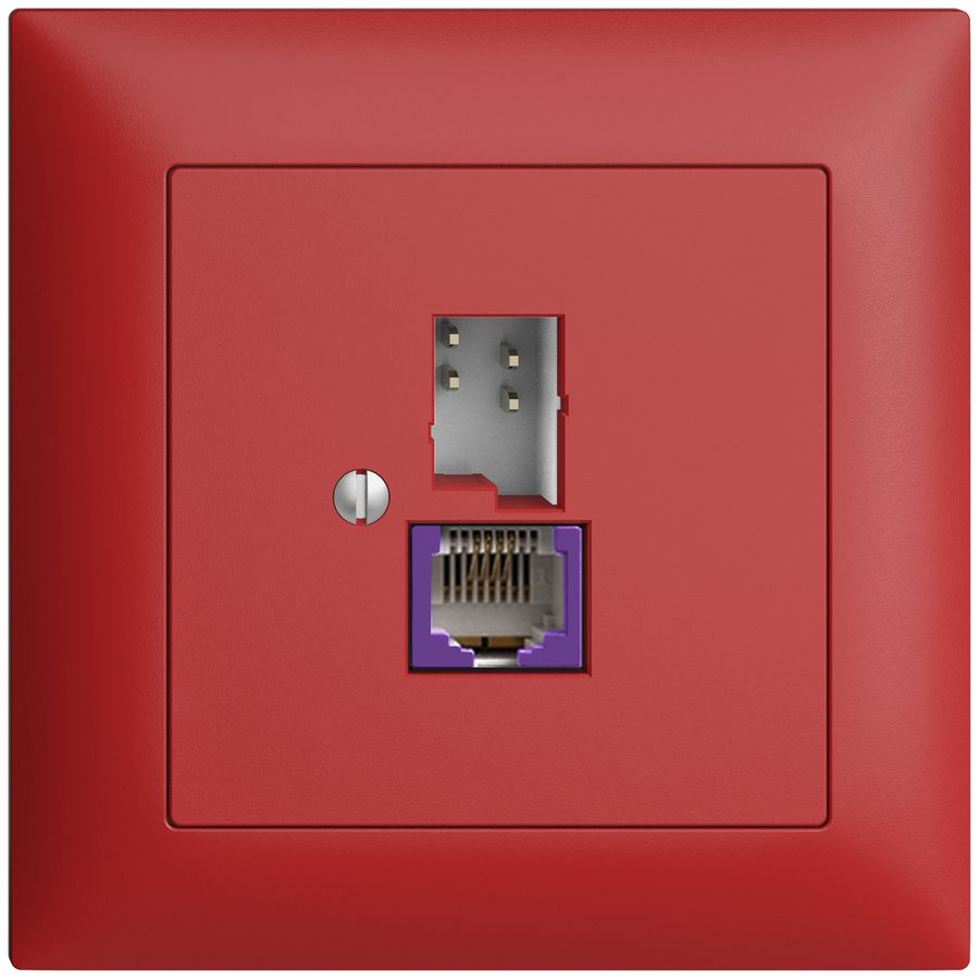 UP-Dose T+T 6P/1×RJ45 DSL-Breitband EDIZIOdue berry