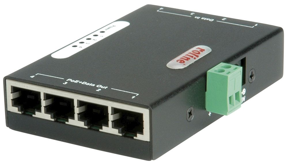 Iniettore PoE ROLINE, 4×10/100/1000Mbit/s IN/OUT, ≤30W per port, max. 75W (120W)