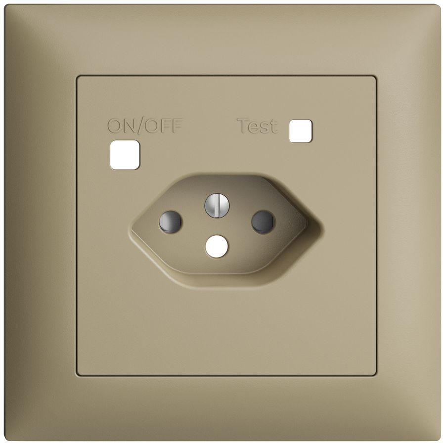 Frontset EDIZIOdue zu FI-Steckdose FMI, T13, shutter, sand