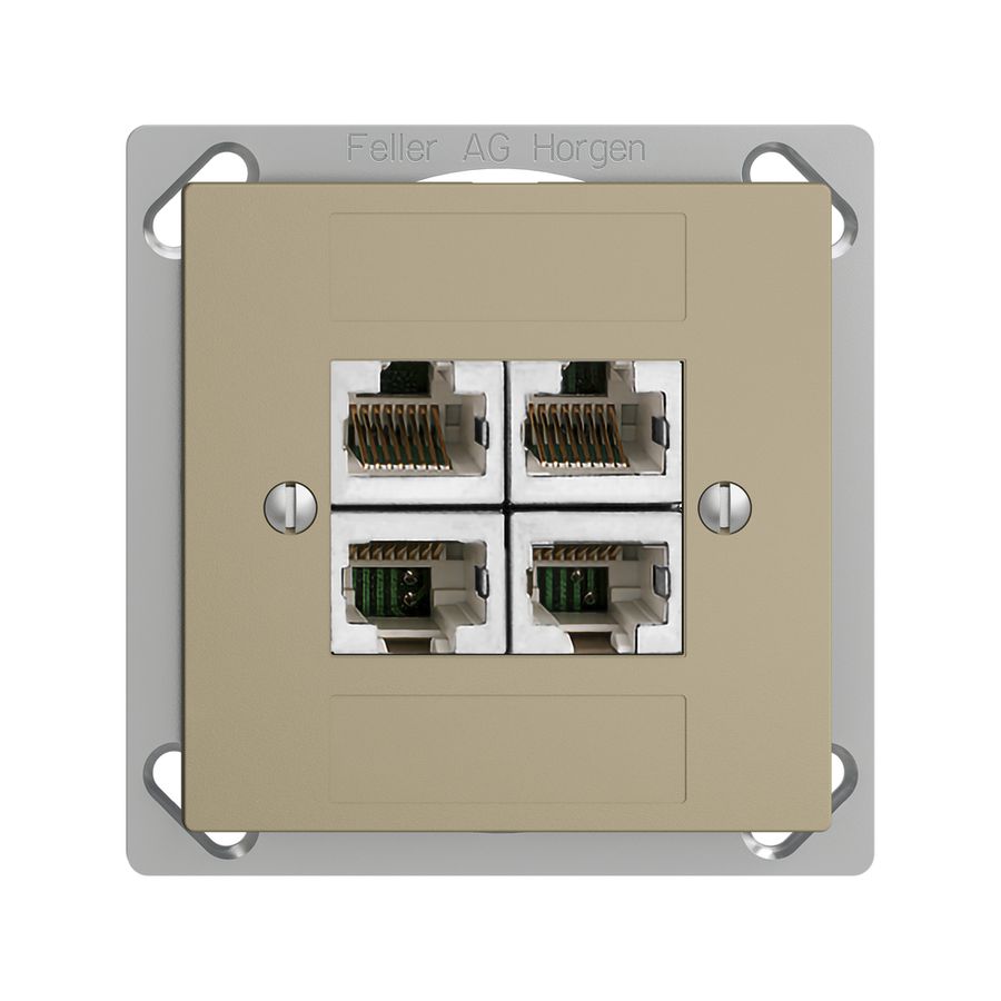 Prise INC 4×RJ45/s 4P sép.EDIZIOdue sand ITplus