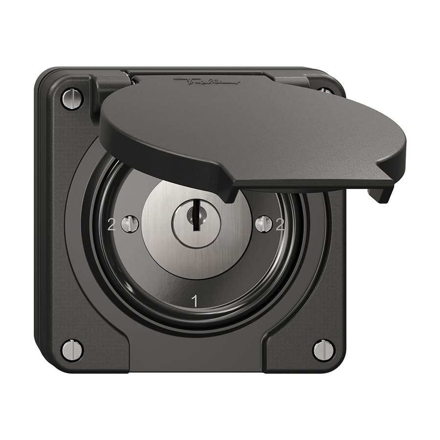 Interrupteur rotatif NUP NEVO, 3/2L, avec serrure&2 clés, KS, 2-1-2-1, noir