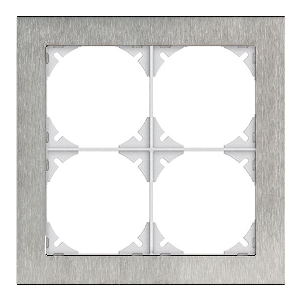 Abdeckrahmen EDIZIOdue prestige 2×2 chromstahl geschliffen