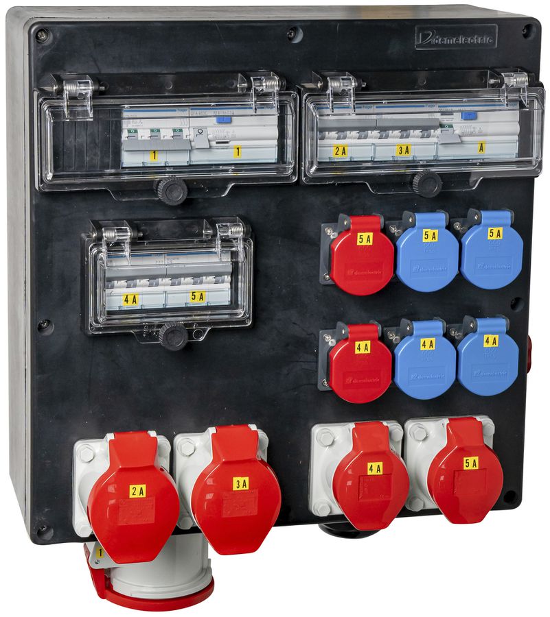 Stromverteiler DEM DB43823 125A 5×LS 2×FI 4×T23 2×T25 2×16A 2×32A 1×63A