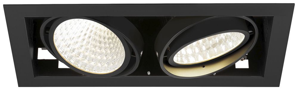 Downlight LED SLV KADUX 2×27W 3400lm 940 30° DALI 370×195mm nero