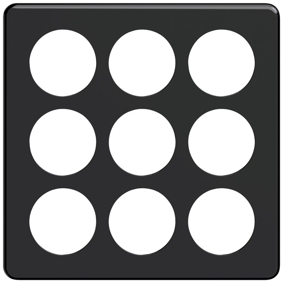 UP-Abdeckplatte STANDARDdue SNAPFIX® 3×3 9×Ø50 210×210mm sz