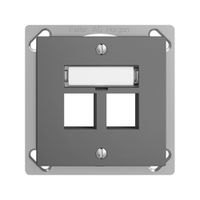 Kit montaggio INS EDIZIOdue FM.TE, uscita dritta, per 2×Keystone, grigio scuro