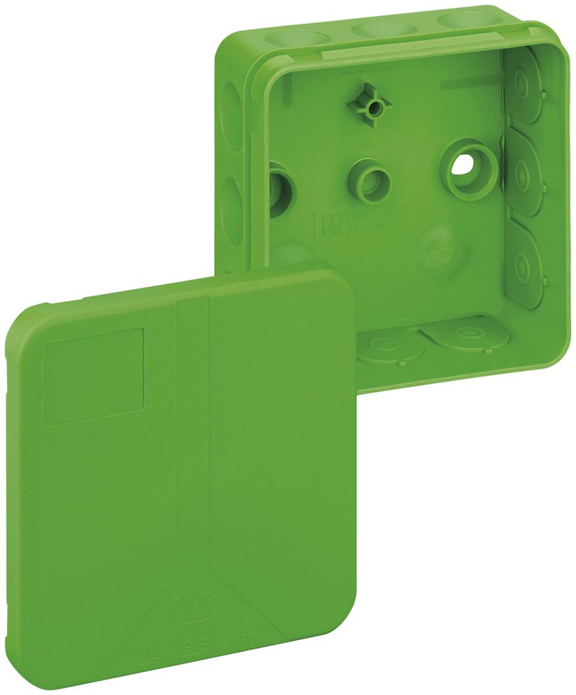 Boîte de dérivation AP 2K-12-L/gn 85×85×37mm, IP55, vert