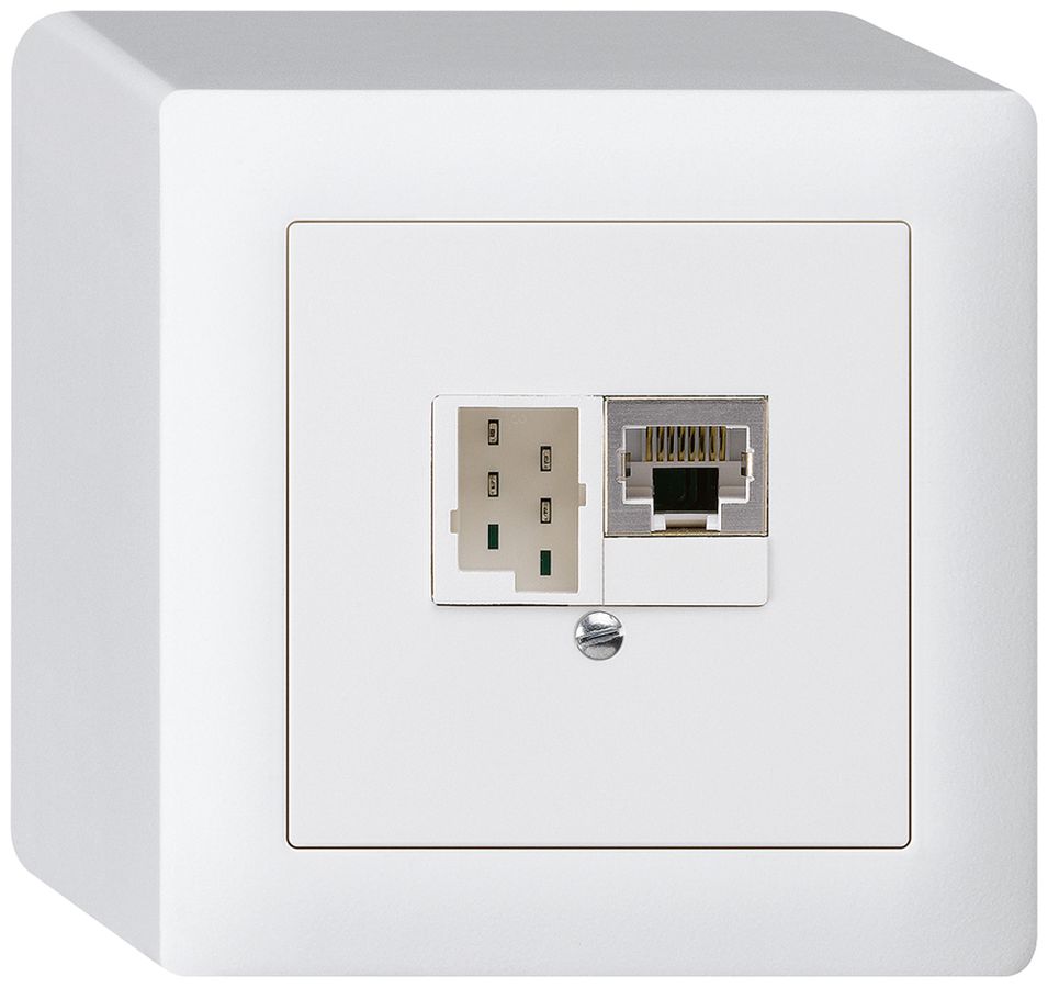 Boîte AP kallysto 1×RJ45s+1×TT83 blanc