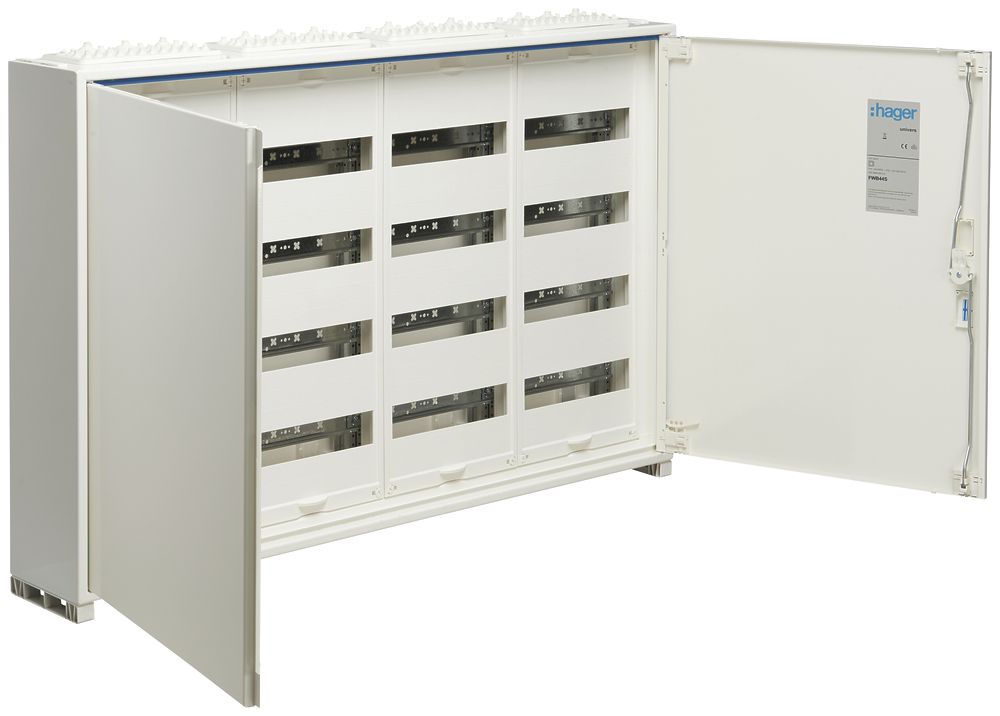 Distributeur AP Hager univers 4 rangées 192UM porte IP44 1050×650×160mm