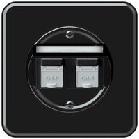 Scatola di raccordo INC origin 2×RJ45 8(8) cat.6 obliquo 92×92mm nero