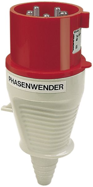 Phasenwender-Stecker CEEtyp 5L 32A 6h, Kontakte vernickelt