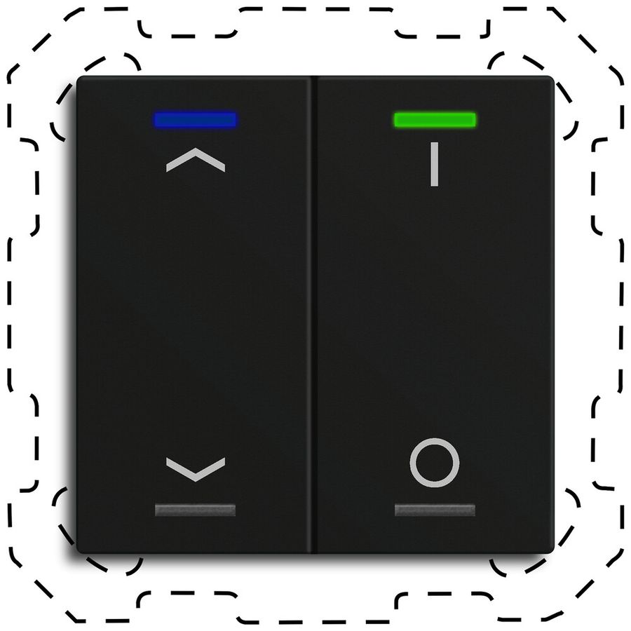 Poussoir KNX RGBW INC MDT TAL-6002C16.02S 2t/4a noir mat "jalousie-I/O"