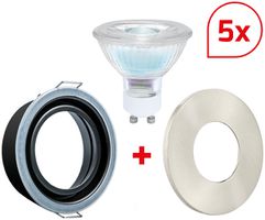 Spot LED INS DOTLUX MULTI GU10 6W 410lm 3000K IP40 MB REG argento set di 5
