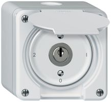 Interrupteur à clé AP robusto commutateur 16A 250V 86×86mm blanc