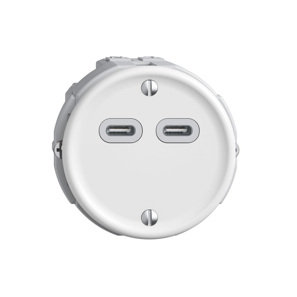 Prise USB 18W 2×type C Feller STANDARDdue Q 230V 3600mA blanc