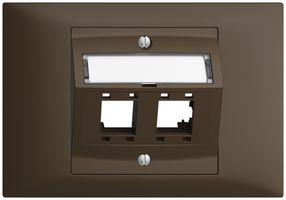 Kit de montage INC Edue BKE, avec capot de sortie oblique, pour 2×RJ45, coffee