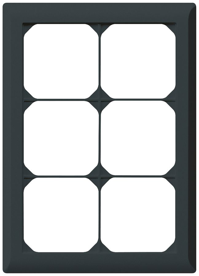 UP-Abdeckrahmen kallysto.line 3×2 schwarz 152×212mm