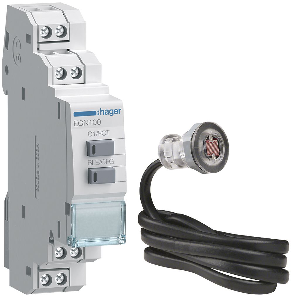 Timer multifunzionale digitale Hager EGK101 con Bluetooth, 1 canale sensore INS