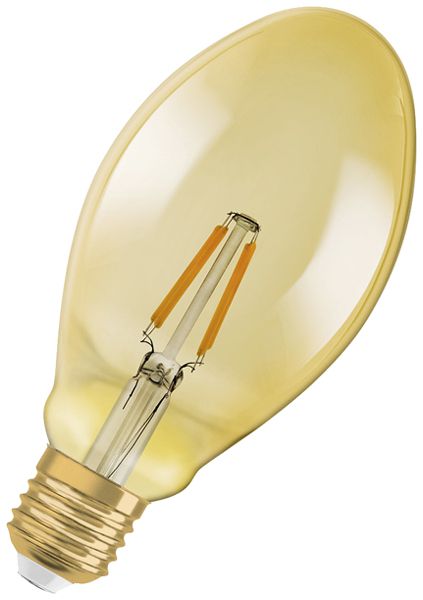 Lampada LED LEDVANCE Vintage OVAL E27 4W 470lm 2400K Ø75×156mm chiaro oro