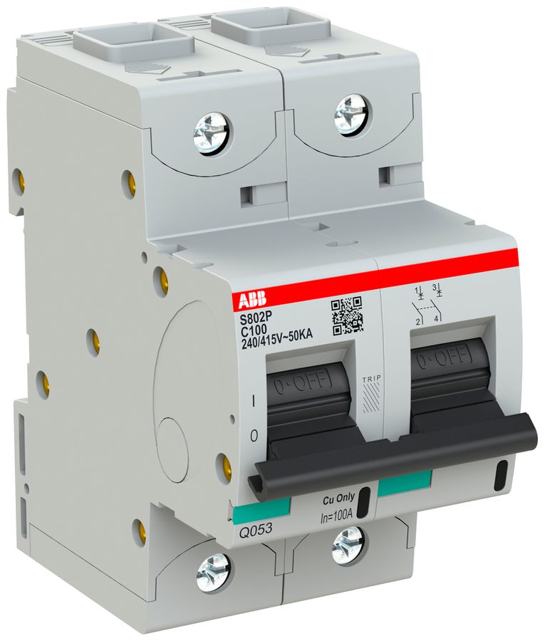 Disgiuntore ABB S802P-C100 2P 400V C-100A 50kA 3UM