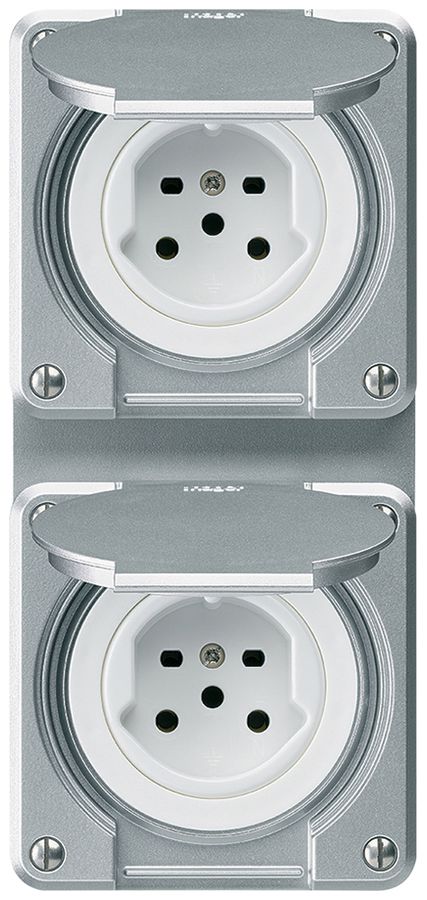 Combi INC 2×1 HA robusto 2×tipo 15 c.morsetti a innesto c.coperchio alluminio