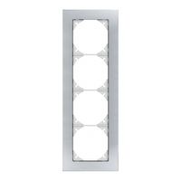 Telaio di cop. EDIZIOdue prestige 4×1 acciaio cromato lucidato