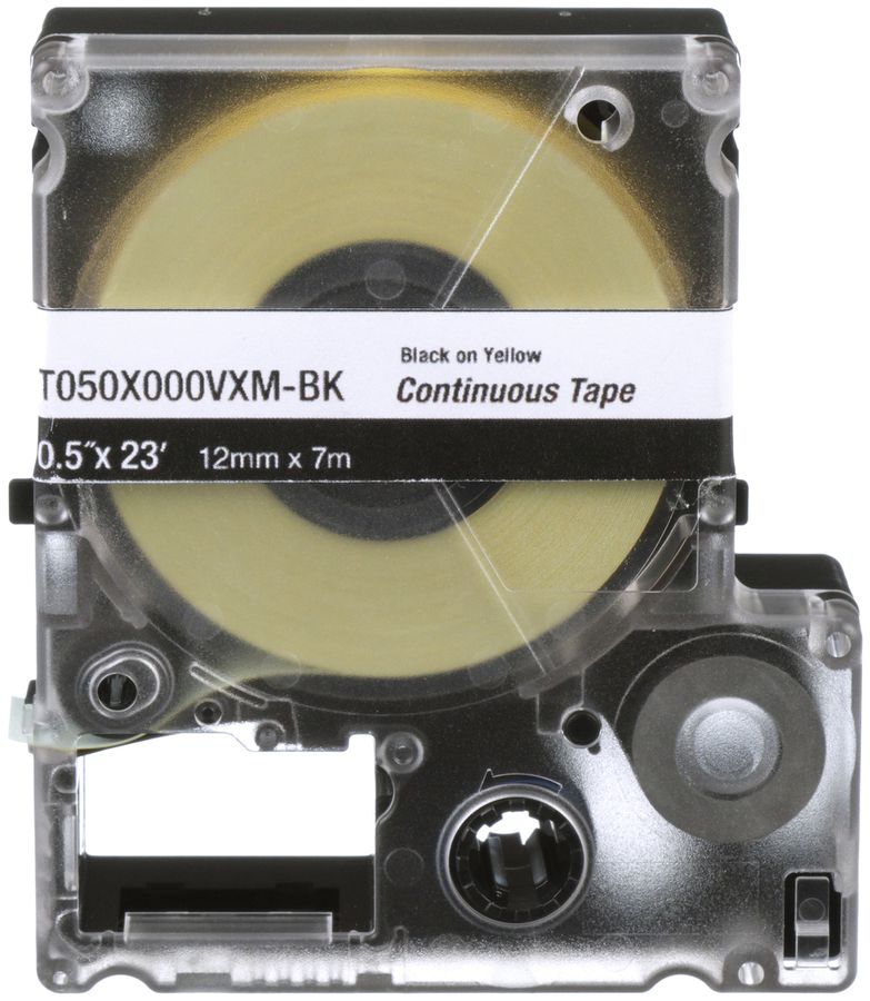 Cassetta di etichette Panduit MP, nastro continuo, 12×7000mm nero su giallo