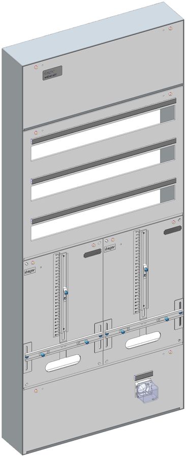 Coffret de distribution AP Hager ABT 2 places pour compteur 3-rangées 506×1219mm