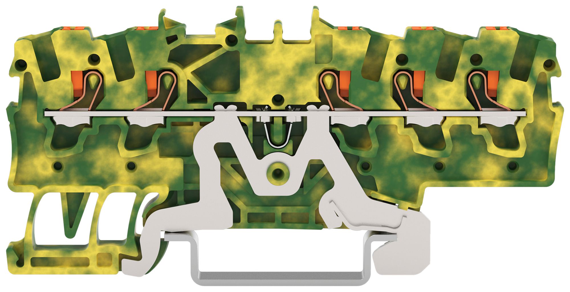 Borne de terre joignable WAGO TOPJOB S 1.5mm² Push-in 5×1 TH35 vert-jaune